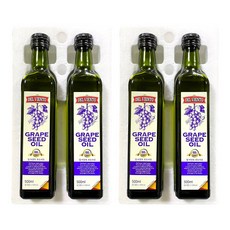 [임박] 델비엔토 포도씨유 500ml 스페인산 프리미엄 오일 식용유 안전포장, 4개
