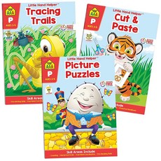 School Zone Preschool Activity 3-Pack Workbook Set: 96 Pages Pre-K Kindergarten Tracing Trails