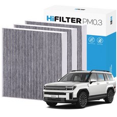 2+1 하이필터 PM 0.3 활성탄 자동차 에어컨 필터 현대, 3개, 디 올 뉴 싼타페 MX5 (5세대) HI-L112