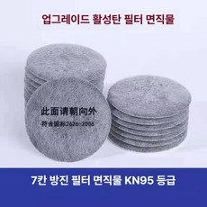 마스크 필터 3N11CN 교체용 활성탄 원형 방진 방독, 지름 80 활성탄 면직물 200장, 1개