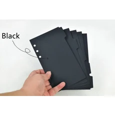 A4 B5 루스 리프 노트 나선형 바인더 내부 페이지 그리드 빈 라인 일기 플래너학교 문구, 04 B5호, 10 index page black
