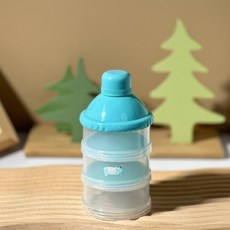 嬰兒奶粉盒 分裝 便攜式大容量奶粉分裝盒 三層分隔外出便攜透明多層奶粉盒, 新款3層粉格（藍色）, 1個