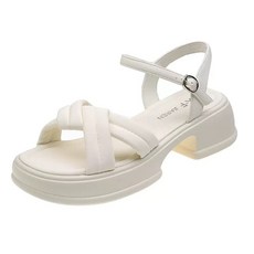 BLTER 여성 여름 샌들 가벼운 키높이 통굽 스트랩 발편한 샌들 예쁜 패션 샌들 4cm LX911