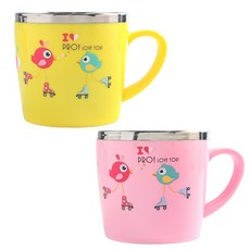 304不鏽鋼兒童口杯 可愛卡通設計, 兒童口杯小鋼杯 (不挑色), 1個
