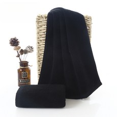 《小日子家居館》黑毛巾浴巾 廠家批發加厚吸水健身房純棉毛巾 運動毛巾, 120克35*75cm。,21股黑毛巾,浴巾, 1個