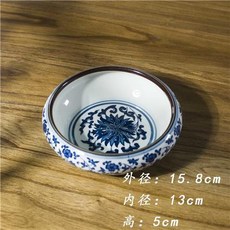 鎮青花陶瓷仿古筆洗國畫文房書法毛筆洗涮筆缸大小號水盂水淺, 青瓷色