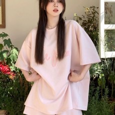 休閒運動跑步服套裝女夏季寬鬆潮洋氣減齡短袖五分短褲時尚兩件套