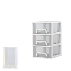 722 中號3層收納盒-白架 白透明抽屜透明桌面收納盒小抽屜式, 中號3層-白架+白透明抽屜, 3層