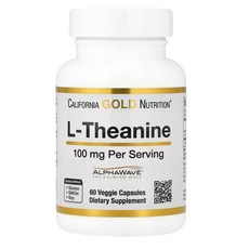 2+2 캘리포니아 골드 뉴트리션 CGN L테아닌 100mg 베지 캡슐 60정, 4개