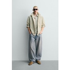 [국내발송] ZARA 남성 레귤러핏 포플린 오버셔츠 - 라이트 그린 7563/992/912 483754