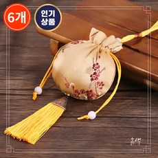 미니 복주머니 설날 새해 추석 한국 전통 외국인선물 주머니 6P, 흙색, 6개