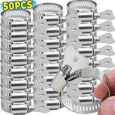 조절식 스테인리스 스틸 호스 클램프(손잡이 포함) 연료 튜브 파이프 클램프 웜 기어 플라이어 공구 가정용, 03 13-19mm-20pcs