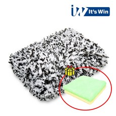 잇츠윈 버블윈 워시 패드 세차 스펀지 스폰지 버킷 세차 패드 브라운+타월