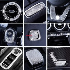 벤츠 A CLA W177 V177 C118 W118 스티어링 휠 다이아몬드 커버 인테리어 크리스탈 스티커 호환, 7