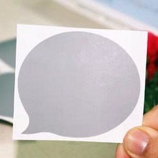 DIY對話框刮刮膜橢圓款 刮刮卡 婚禮遊戲 婚禮刮刮卡 刮獎塗層 刮刮膜貼紙 刮刮卡貼紙 卡片 明信片 情書, 1個, 圓形 7*8cm ( 亮銀色 ) *1張