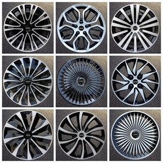 14인치 휠캡 모닝 스파크 허브 교체 레이 R6 나사고정 로고, W타입 14인치 실버 (4개입)