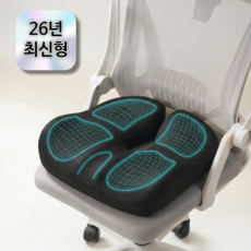 소담리빙 하중분산 통기성 꼬리뼈 방석, 블랙(메쉬)