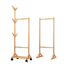 북유럽풍 대나무 우드 옷걸이 행거 3종, 멀티고정형