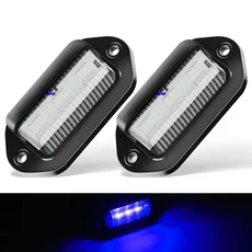 유니버설 크롬 LED 번호판 빛 12V 후면 브레이크 라이트 라이센스 미등 자동차 트럭 왜건 밴 RV 오토바이 6, 04 2pcs Black Blue, 01 China Mainland