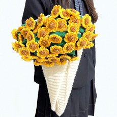 장미 꽃다발 담요 크로셰 은방울꽃 완성된 수제 꽃, 6. Sunflower 110CM