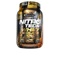 Muscletech Health Performance系列Nitro Tech乳清蛋白Plus Isolate Gold, 907g, 雙濃巧克力, 1個