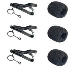 3pcs 라발리에 마이크 금속 타이 클립 라펠 앞유리 폼 커버 교체 키트 스펀지 6팩 7.5mm, 6 Pack, 1개