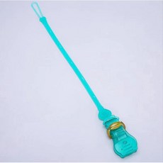 四條100 幸運草矽膠奶嘴鏈 玩具防掉帶 四葉草防掉鏈 玩具繩 防掉帶 寶寶奶嘴鏈 玩具夾 單頭夾 玩具固定帶, 綠色（小熊夾）, 1個