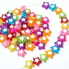 [야화] 비즈공예 투톤 별 컬러 비즈 0.8cm 100개