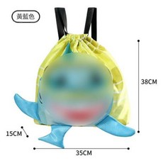 兒童鯊魚造型泳衣包 乾濕分離運動洗漱包, 鯊魚無鞋倉