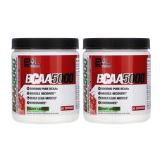 [1+1] EVLution 이블루션 뉴트리션 BCAA 5000mg 249g 체리 라임 EAA 아미노산 루신 류신 발린 이소류신 고약사 약들약 2통, 1개