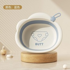 新生嬰兒洗臉盆3個裝 可摺疊懸掛寶寶洗屁屁洗腳盆, 藍色【1個裝】洗屁股, 1個