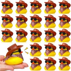 24PC 카우보이 고무 오리 대량 귀여운 Duckies 플로트 목욕 장난감 생일 수영 파티 용품 여름, 8 24 Set