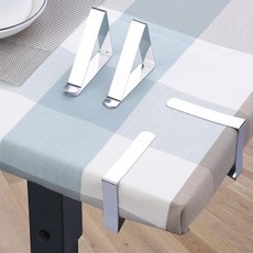 테이블보 식탁보 시트 고정클립 스텐리스 집게 핀 홀더 흘러내림 밀림방지 캠핑 테이블 1p, 테이블보클립, 실버