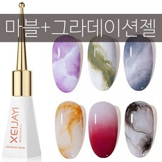 더로만 마블 그라데이션 블루밍 젤네일 폴리쉬, 1개, 10g, 투명