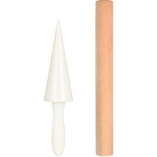 UPKOCH 나무 스틱이 있는 에그 콘 몰드 - DIY 아이스크림 및 롤 액세서리용 와플 롤러 매끄러운 가장자리 인체 공학적 손잡이 24.9cm(9.84인치)
