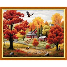 초보자를 위한 레드싱 스탬핑 크로스 키트 자수 다양한 패턴 스타터 DIY 프린트 바늘 포인트 11CT - 피콕 플라워 16x20 인치, Arts patterns12, 1개