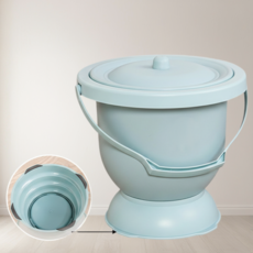 어르신 노인 요강 휴대용 노인 환자 소변기 이동식 캠핑좌변기, 하늘, 1개