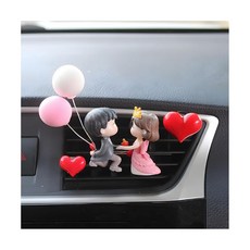 LKAHG 귀여운 커플 자동차 에어 벤트 클립 사랑스러운 차량 에어컨 콘센트 클램프 내부 태블릿 대시보드 장식 참 액세서리 SUV 세단 트럭용 범용 (StyleC) 1, StyleB