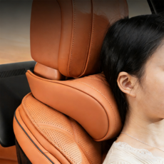 shsure-13 프리미엄 전 차종 호환 인체공학 차량용 헤드레스트 고급 쿠션감과 안정적인 지지력으로 장시간 주행에도 편안한 자동차 목받침 귀한 검정 1개, 오렌지
