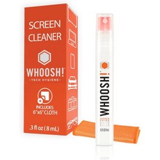 후쉬 스크린 샤인 포켓 0.3 floz – 자동차 노트북 휴대폰 안경을 위한 강력한 컴퓨터 클리너 스트릭 프리 분사 및 닦기 마이크로파이버 천으로 세련된 누수 없는 병, 1-Oz