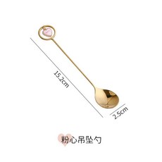 304不鏽鋼 創意吊墜叉勺, 1個, 愛心吊墜勺