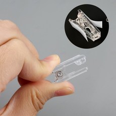 양면 접착 클립 투명 아크릴 집게 DIY 명찰 만들기 플라스틱 26x13mm 문서 홀더