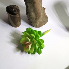 仿真植物 桌面擺飾, P58仿真多肉+木頭底座(隨機), 1套