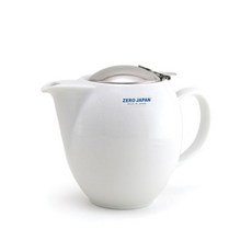 티포트 도자기 580ml 화이트 티팟 라운드 제로재팬 BWAD38F8
