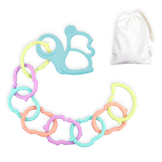 꼬꼬노리 국산 열탕소독 가능 도토링 고리 치발기 세트, 프레시민트, 1개