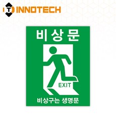 비상문A 비상구 EXIT 위치표시 스티커 5장 1SET 500C10-02A 300mmX400mm, 그린계열, 5개