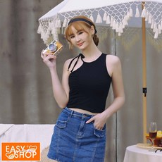 【EASY SHOP】削肩不對稱綁帶 Bra Top - 德慕尼黑, 1個