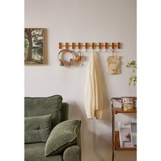 [특가 할인] 에코소라노 무타공 접착식 다용도 벽걸이 후크 옷걸이 행거 특가할인, 원목