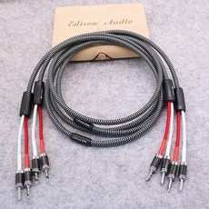 edison audio 單晶銅鍍厚銀 香蕉插, 1個, E2喇叭線 2米一條（單一條，非一對）