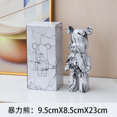 폭력적인 곰 장식품 창조적 인 재미있는 거실 TV 캐비닛 장식 어린이 돼지 저금통 트렌드 오피스 클럽 장식, 27cm, 유체 흑인과 백인, 1개